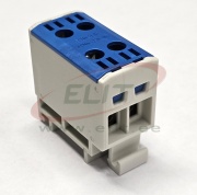 Tapping Terminal Block Al/Cu UK16/2N, 1P (4holes) 1.5-16mm² 150/164A 1000VAC/ 1500VDC, Hex4 1.5Nm 1.5mm²/ 3.5Nm 2.5..6mm²/ 7Nm 10..16mm², TS35, blue