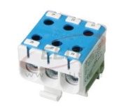Tapping Terminal Block Al/Cu UK50/3N, 1P (6holes) 2.5-50mm² 290/320A 1000VAC/ 1500VDC, Hex5 4Nm 2.5..4mm²/ 12Nm 6..50mm², TS35, MaxPro, blue