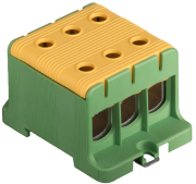 Tapping Terminal Block Al/Cu UK95/3PE, 1P (6holes) 16-95mm² 440/490A 1000VAC/ 1500VDC, Hex6 12N 6..25mm²/ 22Nm 35..95mm², TS35/ panel mount, yegr