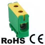 Universal Terminal Block Al/Cu UK50/1PE, 1P (2holes) 2.5-50mm² 145/160A 1000VAC/ 1500VDC, Hex5 4Nm 2.5..4mm²/ 12Nm 6..50mm², TS35, MaxPro, yegr