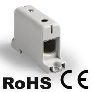 Universal Terminal Block Al/Cu UK95/1A, 1P (2holes) 16-95mm² 220/245A 1000VAC/ 1500VDC, Hex6 12N 6..25mm²/ 22Nm 35..95mm², TS35/ panel mount, grey