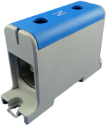 Universal Terminal Block Al/Cu UK150/1N, 1P (2holes) 35-150mm² 290/320A 1000VAC/ 1500VDC, Hex6 14Nm 25..50mm²/ 35Nm 70..150mm², TS35/ panel mount, MaxPro, blue