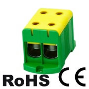 Tapping Terminal Block Al/Cu UK150/2PE, 1P (4holes) 35-150mm² 580/640A 1000VAC/ 1500VDC, Hex6 14Nm 25..50mm²/ 35Nm 70..150mm², TS35/ panel mount, MaxPro, yegr