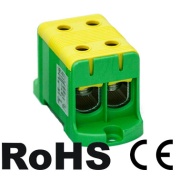 Tapping Terminal Block Al/Cu UK240/2PE, 1P (4poles) 35-240mm² 760/850A 1000VAC/ 1500VDC, Hex8 26Nm 35..120mm²/ 46Nm 150..240mm², panel mount, MaxPro, yegr