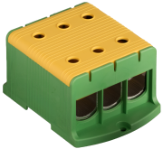 Tapping Terminal Block Al/Cu UK240/3PE, 1P (6holes) 35-240mm² 760/850A 1000VAC/ 1500VDC, Hex8 26Nm 35..120mm²/ 46Nm 150..240mm², panel mount, MaxPro, yegr