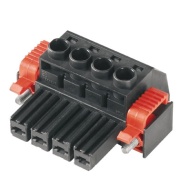 PCB Plug-in Connector BVZ 7.62HP/07/180SF SN BK BX, female plug, 7.62mm, 7P, 180°, clamping yoke, 6mm², black