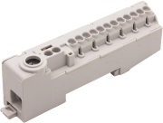 L-terminal A14-S, 12x1.5/2.5mm² plug-in, 2x2.5/4mm² plug-in, 1x16/25mm² screw| 3Nm, 80A 690V, touch-proof, TS35, grey