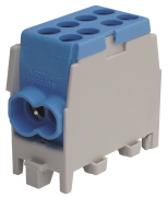 Main Terminal Block Al/Cu HLAK 25-1/2 M2, 2x 25/16mm²/ 2x 16/10mm², 130/100A 1000VAC/DC, 2.5/2Nm, TS35, blue