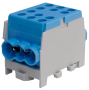 Main Terminal Block Al/Cu HLAK 35-1/4 M2, 2x 35/25mm²/ 4x 25/16mm², 160/125A 1000VAC/DC, 3.5/2.5Nm, TS35, blue