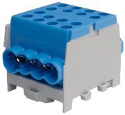 Main Terminal Block Al/Cu HLAK 35-1/6 M2, 2x 35/25mm²/ 6x 25/16mm², 160/125A 1000VAC/DC, 3.5/2.5Nm, TS35, blue