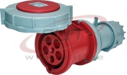 Mobile Industrial Socket, 3P+N+E 63A 415VAC, IP67, MaxPro, red