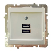 Socket Touran, mech.| 2x USB charger, 2.1A 5V, flush mount, white