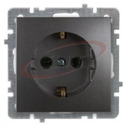 Socket Touran, mech.| 2P+E Schuko, 16A 250VAC, flush mount, anthracite