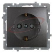 Socket Touran, mech.| 2P+E Schuko shuttered, 16A 250VAC, flush mount, anthracite
