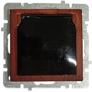 Socket Touran, mech.| 2P+E Schuko shuttered, cover, 16A 250VAC, flush mount, cherry