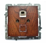 Socket Touran, mech.| RJ45 cat.5e, flush mount, cherry