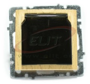 Socket Touran, mech.| 2P+E Schuko shuttered, cover, 16A 250VAC, flush mount, maple