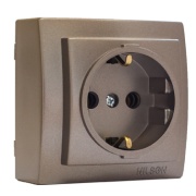 SM Socket Themis, 2P+E Schuko, 16A 250VAC, fume-anthracite