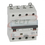 Residual Current Operated Circuit Breaker DX³, 4C 20A 400VAC 6/10kA, 30mA type AC, N right hand, 4M