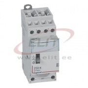 Modular Contactor CX³, 4NO 25A 400VAC, cv 230VAC low noise, handle, 2M, TS35