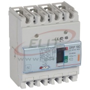 Moulded Case Circuit Breaker DPX³ 160, 63A 4x 415VAC 25kA, therm. 0.8..1In ^magn. 10In, incl. screws/ cage clamps Al/Cu 70/95mm², panel mount