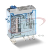 Relay 46.61, 1CO (DPDT) 16/25A 250/440VAC, cv 48VDC, lockable test button, mechanical indicator, 5.2mm pin pitch, PCB mount, TS35 sockets (97.P1/01/51)