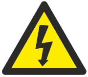 Device Marker 36x36x36, Triangle Lightning Flash, self-adhesive, -45..80°C, PVC, yellow-black