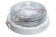 Bulkhead Light RIVA, 100W E27, white PP, transparent glass cover | D250 x 105 mm, IP44, MaxPro