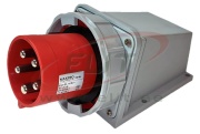 SM Industrial Inlet, 3P+N+E 63A 415VAC, inc. CG M40x1.5, IP67, MaxPro, red