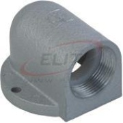 Flanged Elbow 90°, 3x PG16, zinc diecasting, NBR, -40..100°C, IP65, hammergrey enamel