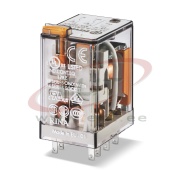 Relay 55.32, 2CO (2PDT) 10/20A 250/400VAC, cv 48VDC, mechanical indicator, PCB mount ^TS35 sockets (94.P4/02/04/54/72/74/82/84.2/92.3/94.3)