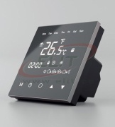 Electronic Thermostat TVT 30, LCD touch screen, +5°..60°C, 3.2kW 16A 230VAC, incl. floor, air sensors, man, weekly, holiday, delay progr., child lock, diagnostics, anti-freeze, flash mounting Ø60mm box, Thermoval