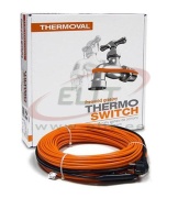 Thermo Switch, De-icing Heating Cable, 15W/m, 90W 230VAC L6m, plug, Ø6.5mm, twin-core, pipe surface, Thermoval