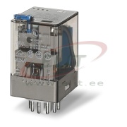 Relay 60.13, 3CO (3PDT) 10/20A 250/400VAC, cv 24VDC, lockable test button, mechanical indicator, 11pin plug-in, TS35 sockets (90.03/21/23/27/83.3)
