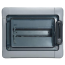 SM Distribution Box Plexo³, 12M, 63A 400VAC, PEN 13^13, 282x340x141mm, reinforced polystyrene ^PC, -25..40°C, incl. 10 cable glands, UV-stable, HF, cl. II, IP65 IK09, transparent^grey
