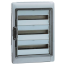 SM Distribution Box Plexo³, 3x 12M, 90A 400VAC, PEN 22^22, 622x340x161mm, reinforced polystyrene ^PC, -25..40°C, incl. 16 cable glands, UV-stable, HF, cl. II, IP65 IK09, transparent^grey
