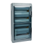 SM Distribution Box Plexo³, 4x 18M, 125A 400VAC, PEN 35^35, reinforced polystyrene ^PC, -25..40°C, incl. 18 cable glands, UV-stable, HF, cl. II, IP65 IK09, transparent^grey