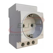 Modular Socket, 2P+E 10/16A 250VAC Schuko, TS35