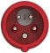 Industrial Phase Inverter Plug, 3P+N+E 16A 415VAC, IP44, MaxPro, red