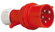 Industrial Phase Inverter Plug, 3P+N+E 16A 415VAC, IP44, MaxPro, red