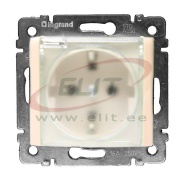 Socket Valena, mech.| 2P+E Schuko w. flap ^shutters, 16A 250VAC, 2.5mm² screw clamp, IP44, beige