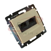 Socket Valena, mech.| 2x RJ45 cat.6 UTP, spring clamp, beige
