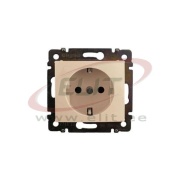 Socket Valena, mech.| 2P+E Schuko, 10/16A 250VAC, 2.5mm² screw clamp, beige