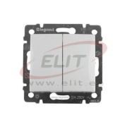 Switch Valena, mech.| 2x 2way, 10A 250VAC, spring clamp, white