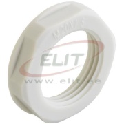 Locknut w. Flange Synthetic, PG21, wrench 36mm, thread 7mm, -30..100°C, PA6, HF, light grey