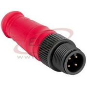 Shorting Plug 898D, M12, 2NC 4A 30VDC, IP67, Nema6P, red
