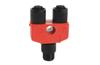 T-Port 898D, 2ch, M12 8pin plug » 2x M12 4pin socket, 3A 30VDC, PUR, IP67, Nema6P, red-black