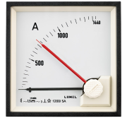 Ammeter BA27, bimetallic, 120A 100/5A, cl1, 15min, scale 90°, red pointer, ■72x72mm/ □68x68mm, IP40