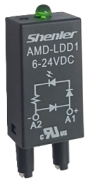 LED ^Diode ^Freewheel Diode, 6..24VDC, limit peak voltage in DC circuits (polarity A2-, A1+), LED indicator in DC circuits, LED revers voltage protection in DC circuits, SRU05/08-E/ST ^SRC05/08-E/ST ^SKB/SKC14-E/ST