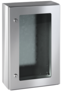 Enclosure ECOR, 800Wx1000Hx300D, transparent door, mounting plate, 2locks w. ø3mm double bar key, ss AISI304L, IP66, NEMA12